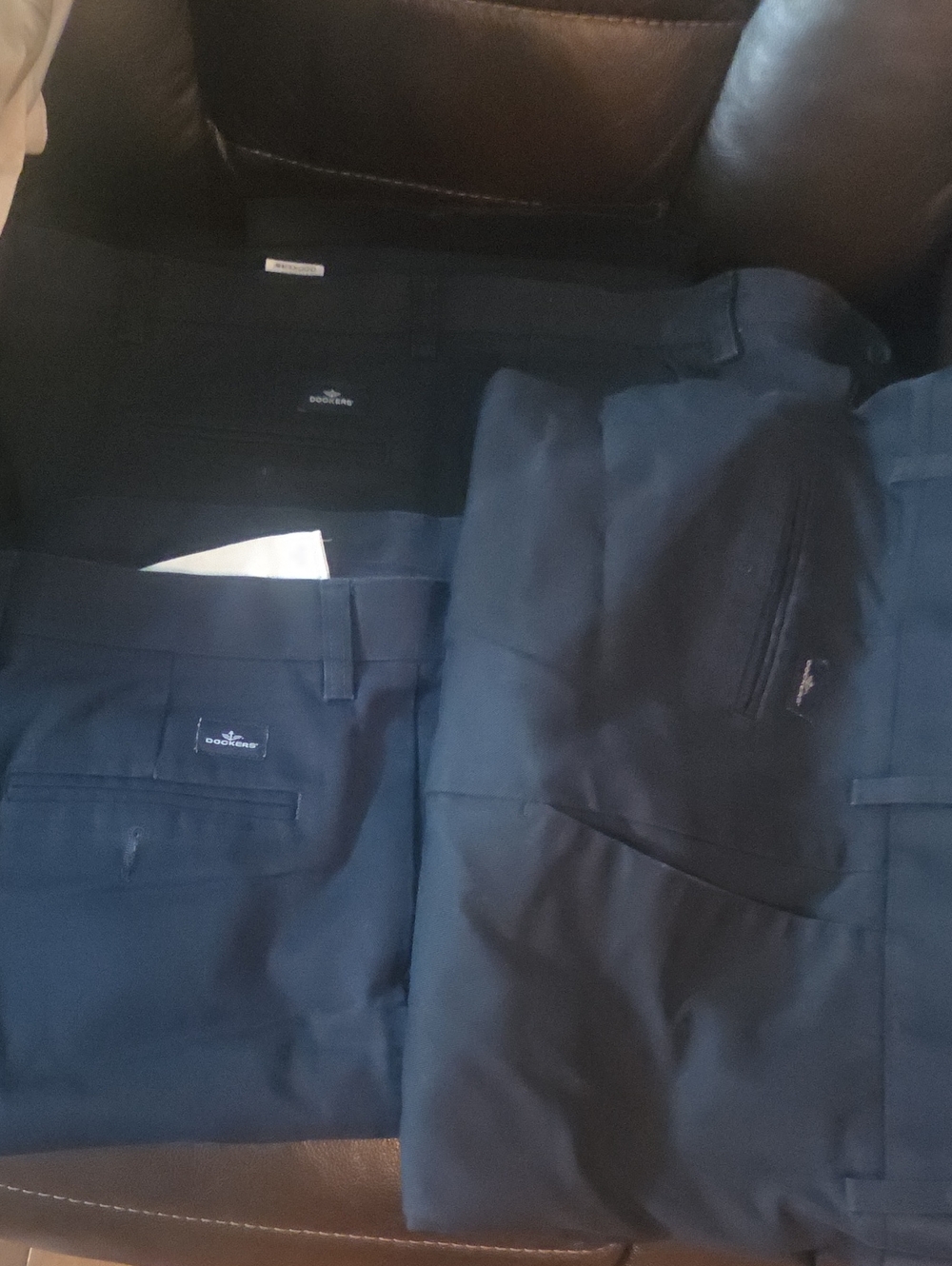 5 Dockers Men’s Dark Navy Dress Pants Duo